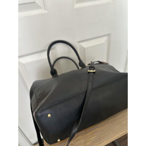 Lauren Ralph Lauren RLL Satchel Handbag Womens Black Leather Crossbody Purse - Picture 8 of 14